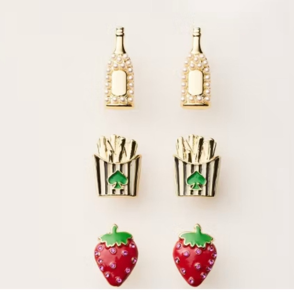 Kate Spade Gold 3 pack Stud Earrings Set